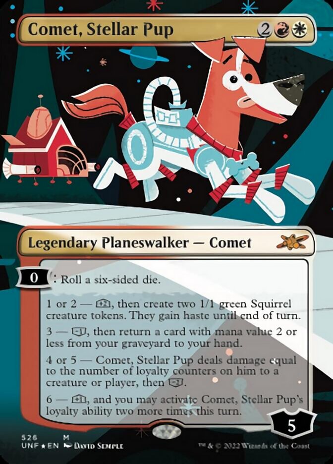 Comet, Stellar Pup (Borderless) (Galaxy Foil) [Unfinity] - Magic: The Gathering - Card Brawlers | Quebec | Canada |