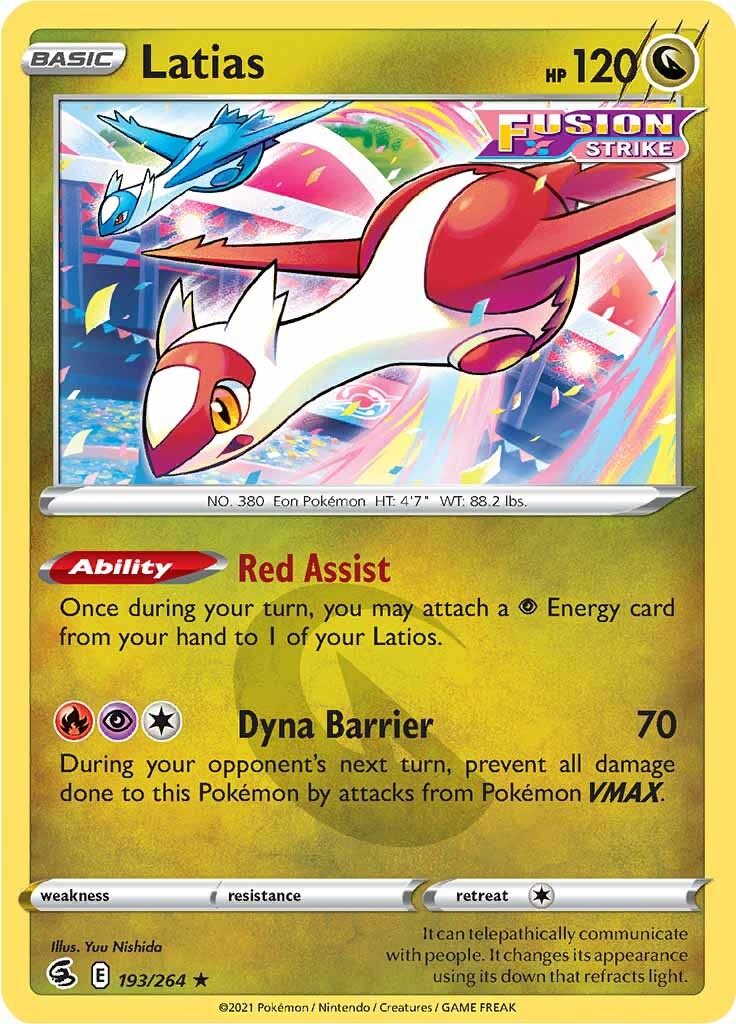 Latias (193/264) [Sword & Shield: Fusion Strike] - Pokémon - Card Brawlers | Quebec | Canada |