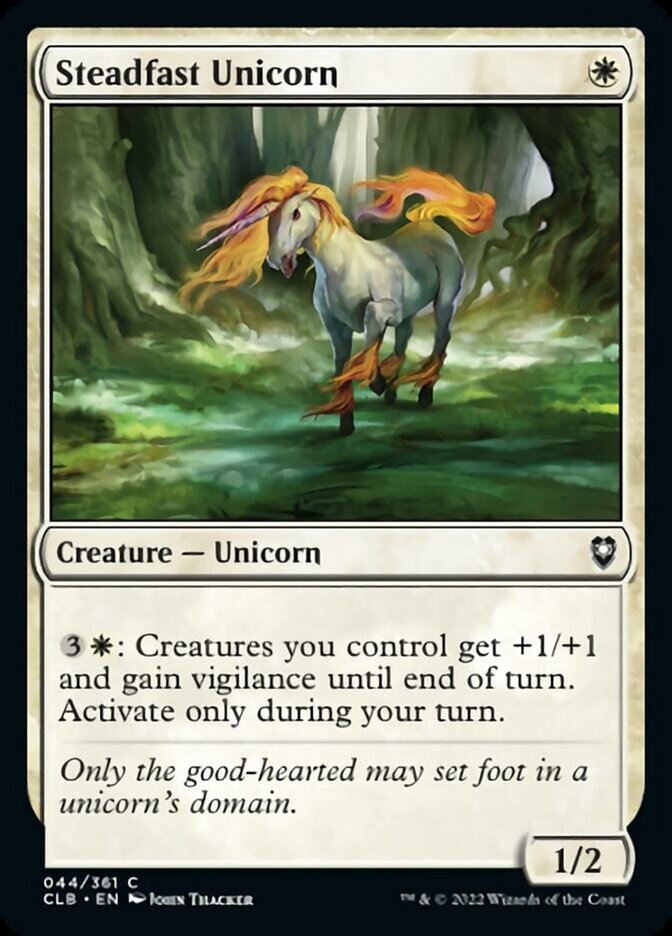Steadfast Unicorn [Commander Legends: Battle for Baldur's Gate] - Magic: The Gathering - Card Brawlers | Quebec | Canada |