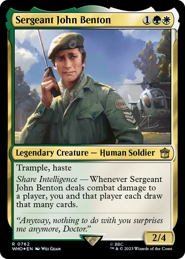 Sergeant John Benton (Surge Foil) [Doctor Who] - Magic: The Gathering - Card Brawlers | Quebec | Canada |