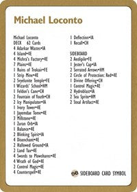 1996 Michael Loconto Decklist Card [World Championship Decks] - Magic: The Gathering - Card Brawlers | Quebec | Canada |