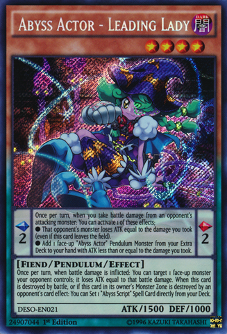 Abyss Actor - Leading Lady [DESO-EN021] Secret Rare - Yu-Gi-Oh! - Card Brawlers | Quebec | Canada |