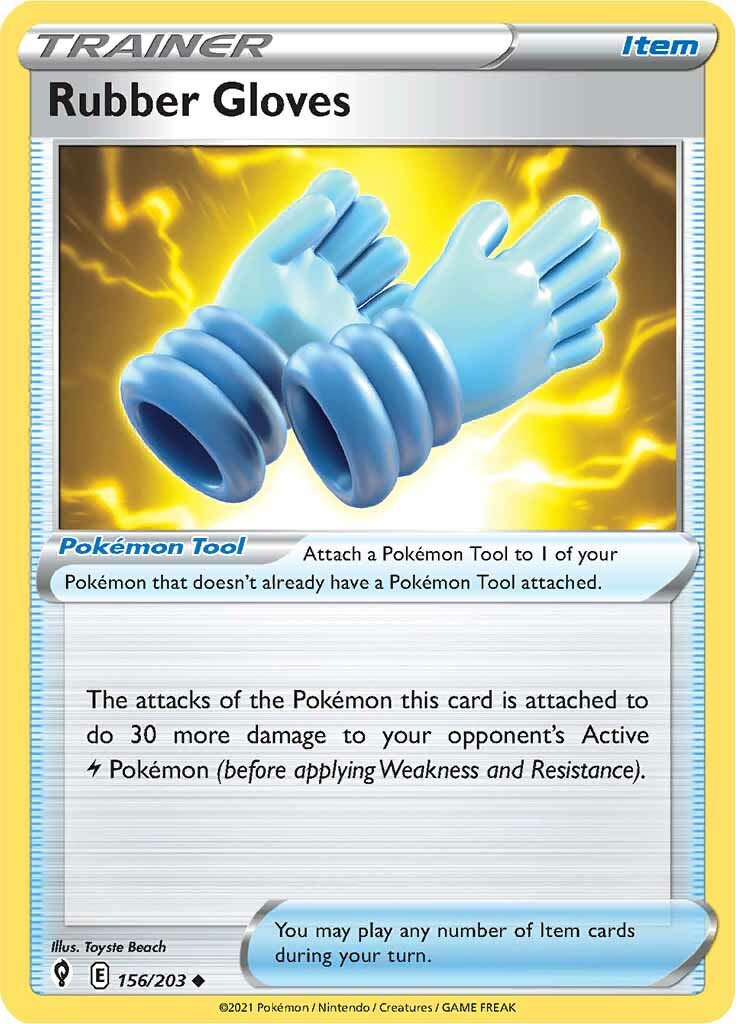 Rubber Gloves (156/203) [Sword & Shield: Evolving Skies] - Pokémon - Card Brawlers | Quebec | Canada |