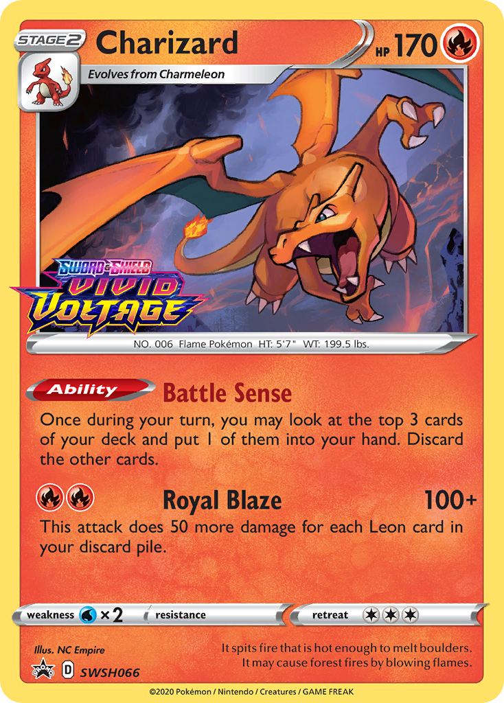 Charizard (SWSH066) (Prerelease Promo) [Sword & Shield: Black Star Promos] - Pokémon - Card Brawlers | Quebec | Canada |