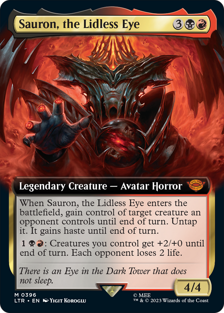 Sauron, the Lidless Eye (Extended Art) [The Lord of the Rings: Tales of Middle-Earth] - Magic: The Gathering - Card Brawlers | Quebec | Canada |