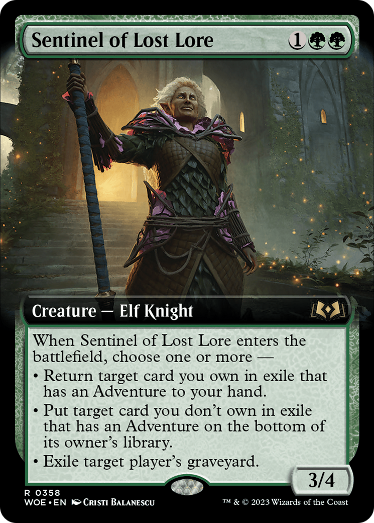 Sentinel of Lost Lore (Extended Art) [Wilds of Eldraine] - Magic: The Gathering - Card Brawlers | Quebec | Canada |