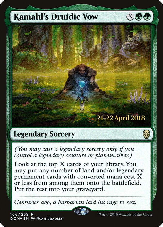 Kamahl's Druidic Vow [Dominaria Prerelease Promos] - Magic: The Gathering - Card Brawlers | Quebec | Canada |