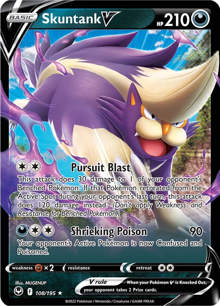 Skuntank V (108/195) [Sword & Shield: Silver Tempest] - Pokémon - Card Brawlers | Quebec | Canada |