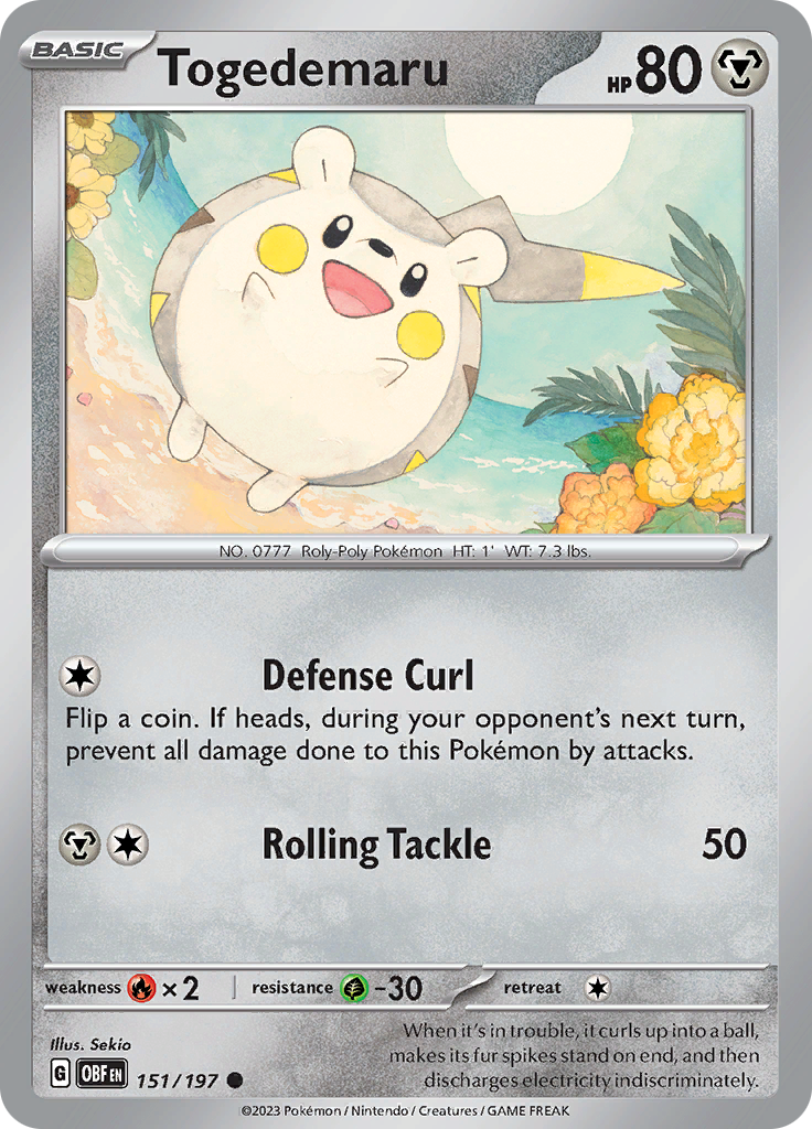 Togedemaru (151/197) [Scarlet & Violet: Obsidian Flames] - Pokémon - Card Brawlers | Quebec | Canada |