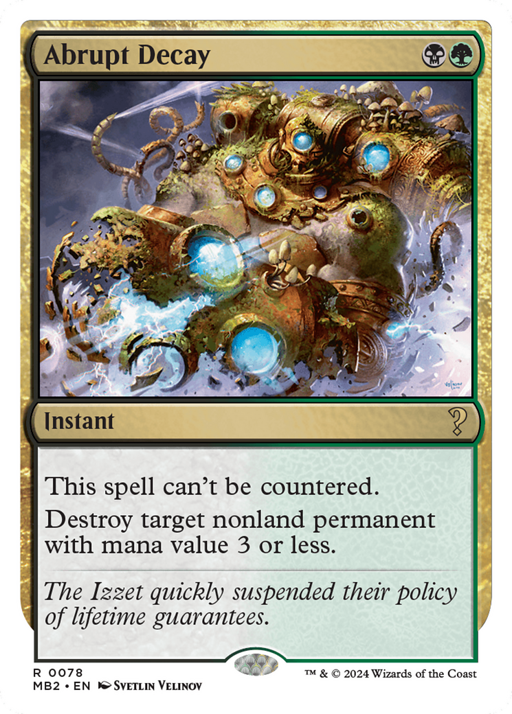 Abrupt Decay (White Border) [Mystery Booster 2] - Magic: The Gathering - Card Brawlers | Quebec | Canada |