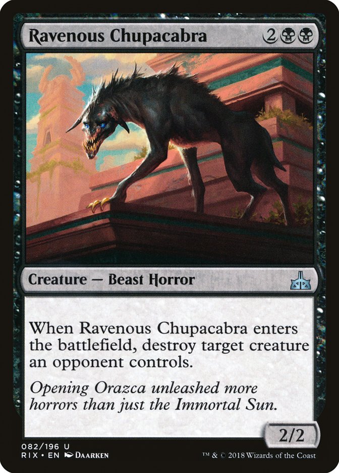 Ravenous Chupacabra [Rivals of Ixalan] - Magic: The Gathering - Card Brawlers | Quebec | Canada |