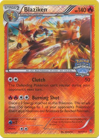 Blaziken (14/111) (National Championship Promo) [XY: Furious Fists] - Pokémon - Card Brawlers | Quebec | Canada |