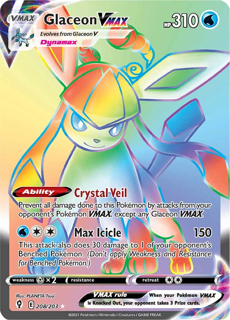 Glaceon VMAX (208/203) [Sword & Shield: Evolving Skies] - Pokémon - Card Brawlers | Quebec | Canada |