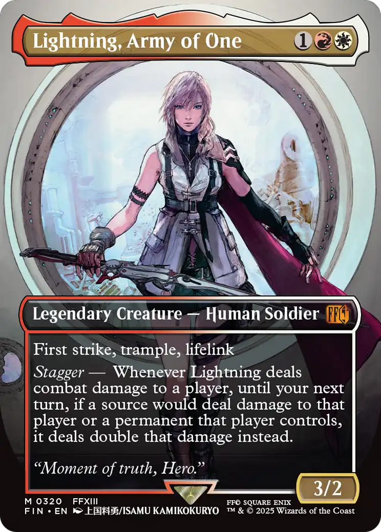 Lightning, Army of One (Borderless) (0320) [FINAL FANTASY] - Magic: The Gathering - Card Brawlers | Quebec | Canada |