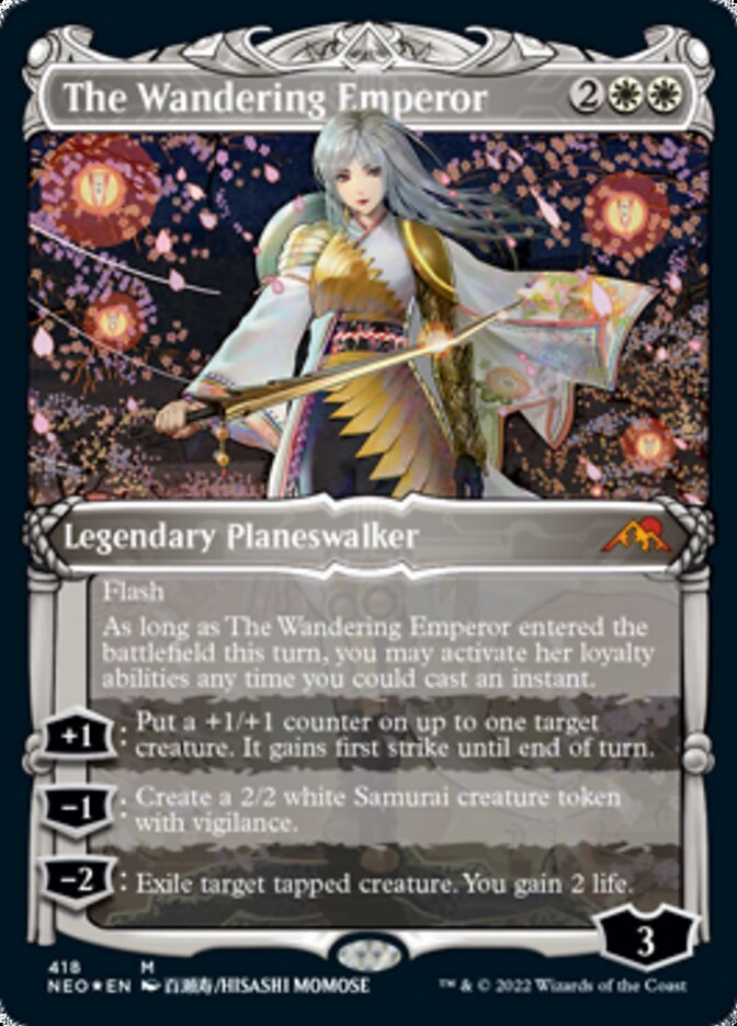 The Wandering Emperor (Showcase) (Foil Etched) [Kamigawa: Neon Dynasty] - Magic: The Gathering - Card Brawlers | Quebec | Canada |