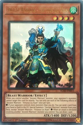 Ancient Warriors - Virtuous Liu Xuan [IGAS-EN011] Ultra Rare - Yu-Gi-Oh! - Card Brawlers | Quebec | Canada |