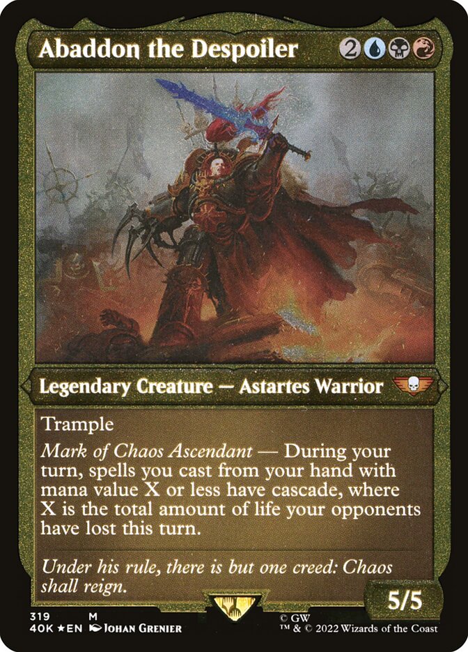 Abaddon the Despoiler (Display Commander) (Etched Foil) [Warhammer 40,000] - Magic: The Gathering - Card Brawlers | Quebec | Canada |