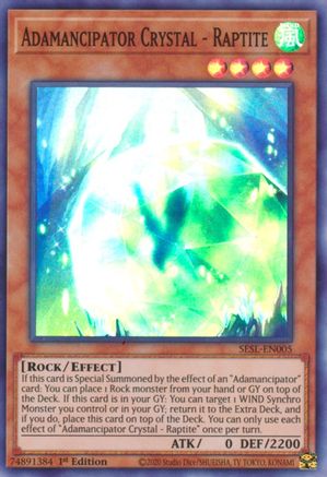 Adamancipator Crystal - Raptite [SESL-EN005] Super Rare - Yu-Gi-Oh! - Card Brawlers | Quebec | Canada |
