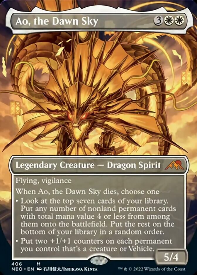 Ao, the Dawn Sky (Borderless Alternate Art) [Kamigawa: Neon Dynasty] - Magic: The Gathering - Card Brawlers | Quebec | Canada |