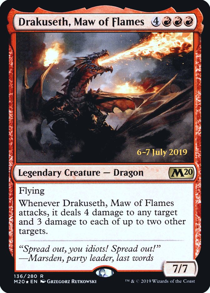 Drakuseth, Maw of Flames [Core Set 2020 Prerelease Promos] - Magic: The Gathering - Card Brawlers | Quebec | Canada |