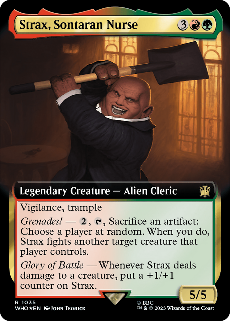 Strax, Sontaran Nurse (Extended Art) (Surge Foil) [Doctor Who] - Magic: The Gathering - Card Brawlers | Quebec | Canada |
