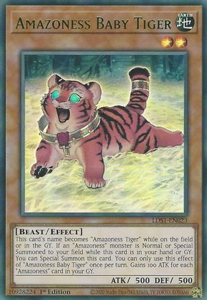 Amazoness Baby Tiger (Green) [LDS1-EN023] Ultra Rare - Yu-Gi-Oh! - Card Brawlers | Quebec | Canada |