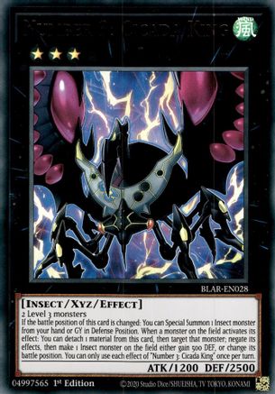 Number 3: Cicada King [BLAR-EN028] Ultra Rare - Yu-Gi-Oh! - Card Brawlers | Quebec | Canada |