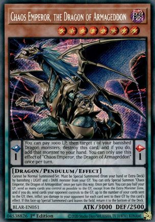 Chaos Emperor, the Dragon of Armageddon [BLAR-EN051] Secret Rare - Yu-Gi-Oh! - Card Brawlers | Quebec | Canada |