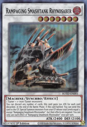 Rampaging Smashtank Rhynosaber [ROTD-EN093] Super Rare - Yu-Gi-Oh! - Card Brawlers | Quebec | Canada |