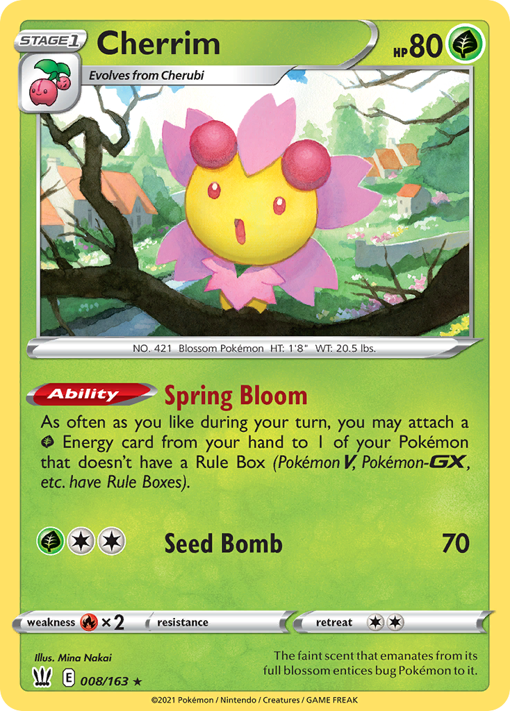 Cherrim (008/163) (Theme Deck Exclusive) [Sword & Shield: Battle Styles] - Pokémon - Card Brawlers | Quebec | Canada |