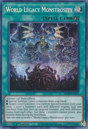 World Legacy Monstrosity [MP20-EN076] Prismatic Secret Rare - Yu-Gi-Oh! - Card Brawlers | Quebec | Canada |