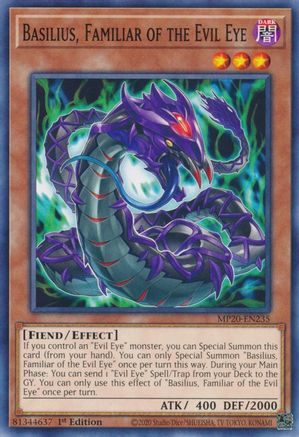 Basilius, Familiar of the Evil Eye [MP20-EN235] Common - Yu-Gi-Oh! - Card Brawlers | Quebec | Canada |