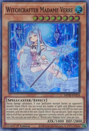 Witchcrafter Madame Verre [MP20-EN224] Super Rare - Yu-Gi-Oh! - Card Brawlers | Quebec | Canada |