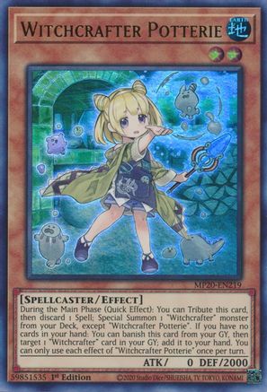 Witchcrafter Potterie [MP20-EN219] Ultra Rare - Yu-Gi-Oh! - Card Brawlers | Quebec | Canada |