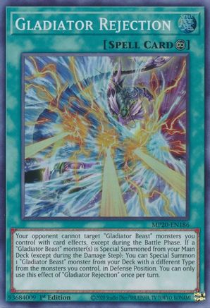 Gladiator Rejection [MP20-EN186] Super Rare - Yu-Gi-Oh! - Card Brawlers | Quebec | Canada |