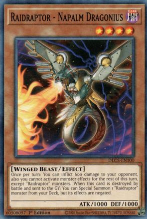 Raidraptor - Napalm Dragonius [DLCS-EN100] Common - Yu-Gi-Oh! - Card Brawlers | Quebec | Canada |