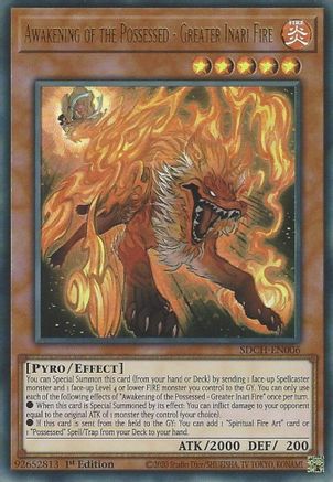 Awakening of the Possessed - Greater Inari Fire [SDCH-EN006] Ultra Rare - Yu-Gi-Oh! - Card Brawlers | Quebec | Canada |