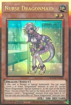 Nurse Dragonmaid [MAGO-EN020] Gold Rare - Yu-Gi-Oh! - Card Brawlers | Quebec | Canada |