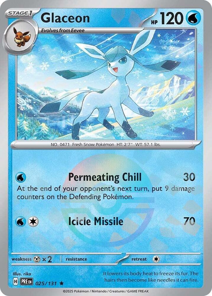 Glaceon (025/131) (Poke Ball Pattern) [Scarlet & Violet: Prismatic Evolutions] - Pokémon - Card Brawlers | Quebec | Canada |