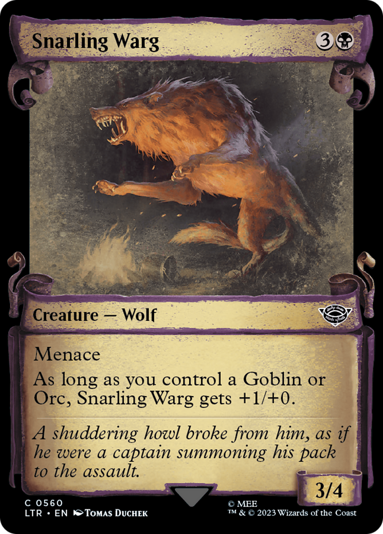 Snarling Warg [The Lord of the Rings: Tales of Middle-Earth Showcase Scrolls] - Magic: The Gathering - Card Brawlers | Quebec | Canada |