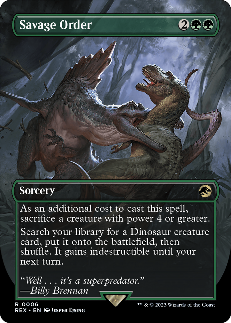 Savage Order (Borderless) [Jurassic World Collection] - Magic: The Gathering - Card Brawlers | Quebec | Canada |