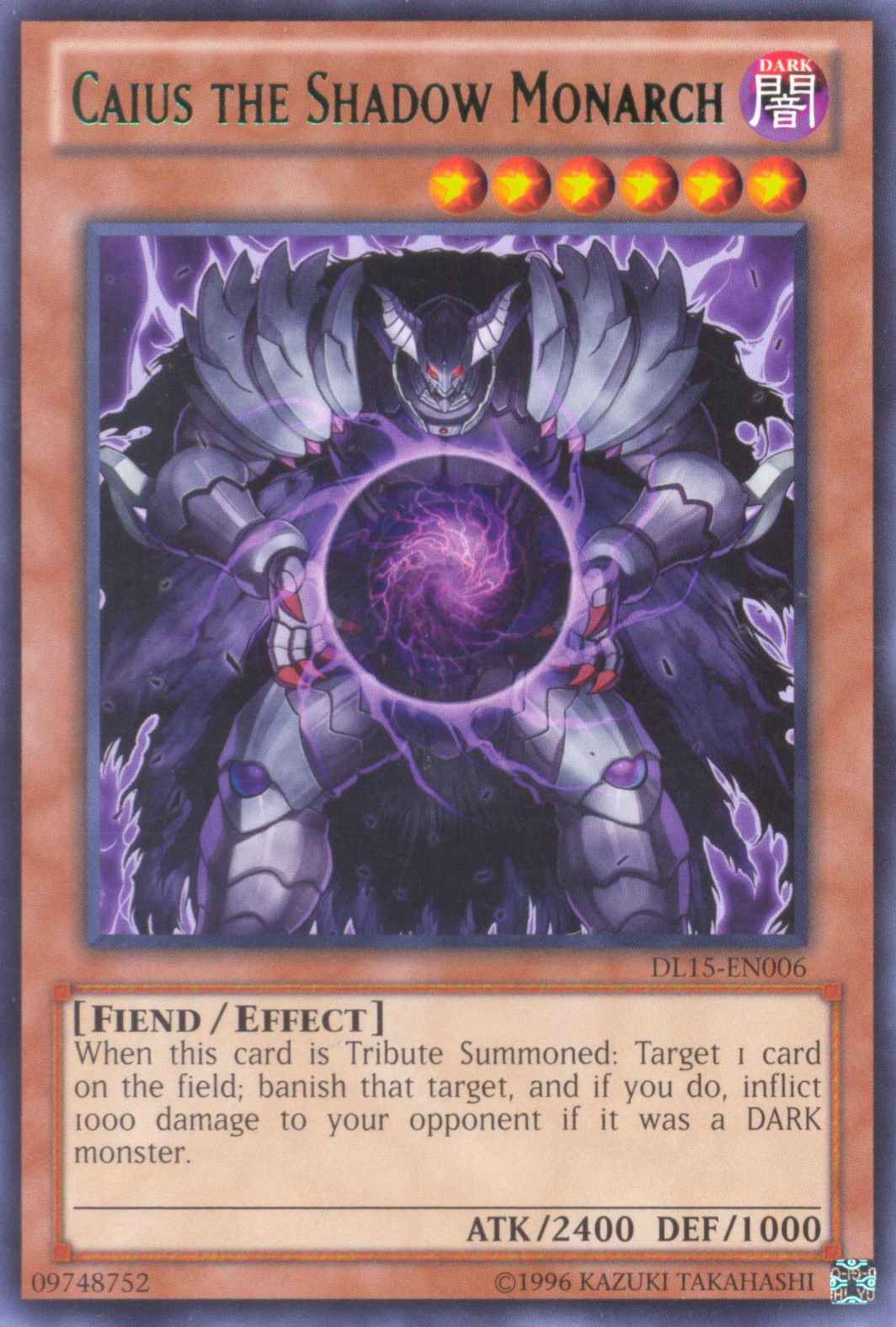 Caius the Shadow Monarch (Green) [DL15-EN006] Rare - Yu-Gi-Oh! - Card Brawlers | Quebec | Canada |