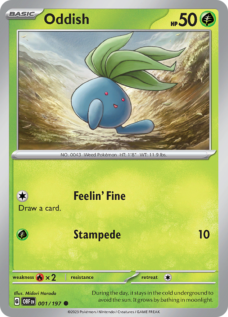 Oddish (001/197) [Scarlet & Violet: Obsidian Flames] - Pokémon - Card Brawlers | Quebec | Canada |
