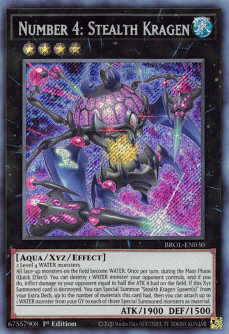 Number 4: Stealth Kragen [BROL-EN030] Secret Rare - Yu-Gi-Oh! - Card Brawlers | Quebec | Canada |