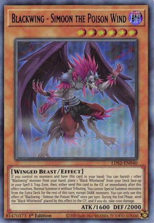 Blackwing - Simoon the Poison Wind (Blue) [LDS2-EN040] Ultra Rare - Yu-Gi-Oh! - Card Brawlers | Quebec | Canada |
