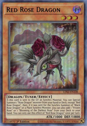 Red Rose Dragon (Green) [LDS2-EN108] Ultra Rare - Yu-Gi-Oh! - Card Brawlers | Quebec | Canada |