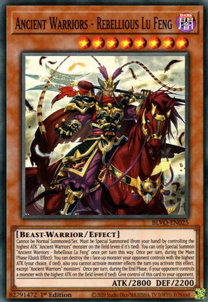 Ancient Warriors - Rebellious Lu Feng [BLVO-EN025] Super Rare - Yu-Gi-Oh! - Card Brawlers | Quebec | Canada |