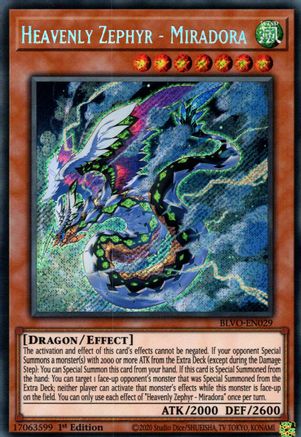 Heavenly Zephyr - Miradora [BLVO-EN029] Secret Rare - Yu-Gi-Oh! - Card Brawlers | Quebec | Canada |