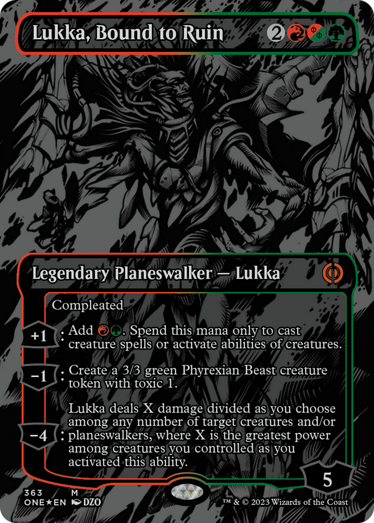 Lukka, Bound to Ruin (Oil Slick Raised Foil) [Phyrexia: All Will Be One] - Magic: The Gathering - Card Brawlers | Quebec | Canada |