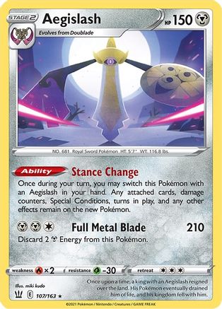 Aegislash (107/163) (107/163) [Sword & Shield: Battle Styles] - Pokémon - Card Brawlers | Quebec | Canada |